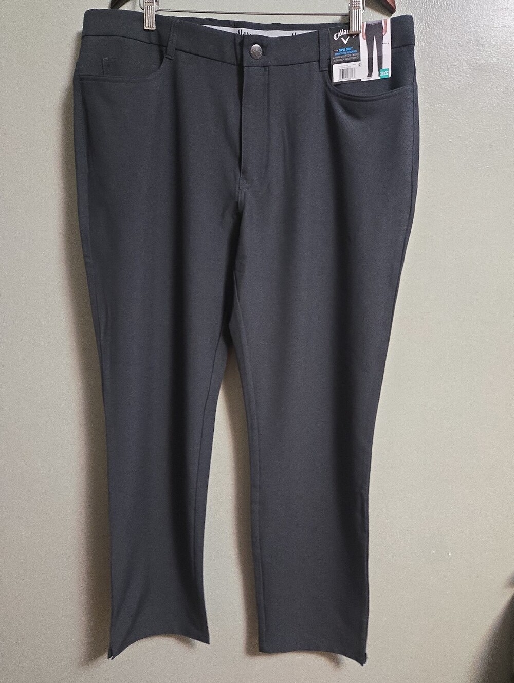 Callaway Golf Pants Mens 38x32 (31) Performance 4-Way Stretch Black Opti-Dri NEW